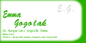 emma gogolak business card