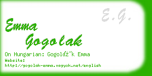 emma gogolak business card